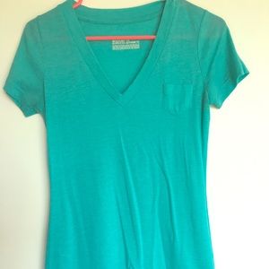 Turquoise Pocket V-Neck Tee